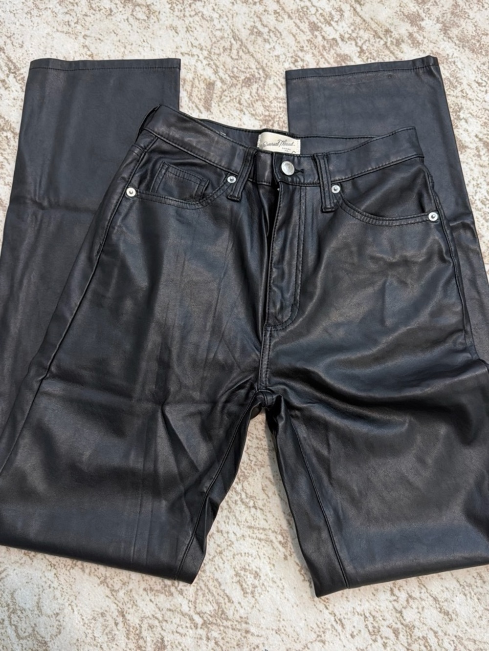 Universal Thread Black Straight Leather-Look Women’s